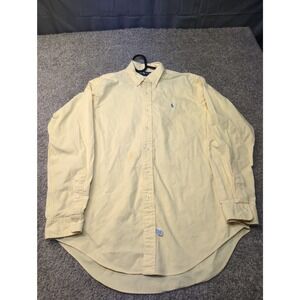 Ralph Lauren Men's Yellow Long Sleeve Button Down Shirt Polo‎ Pony Logo Size L